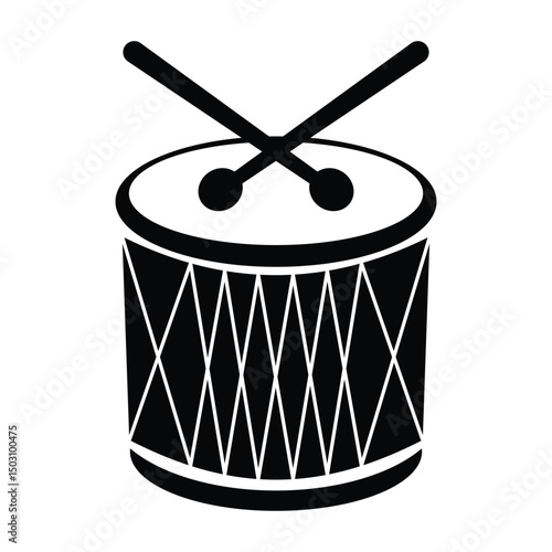  Original name(s): Indian dhol drum silhouette isolated on white background 