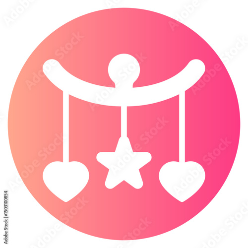 baby crib gradient icon