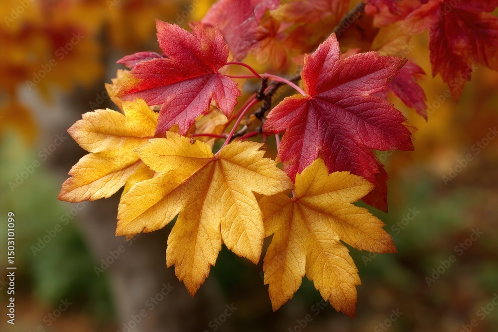 Autumn Maple Leaves: A Golden and Crimson Symphony Autumn Maple Leaves: A Golden and Crimson Symphony