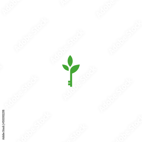 Nature key logo flat vector design