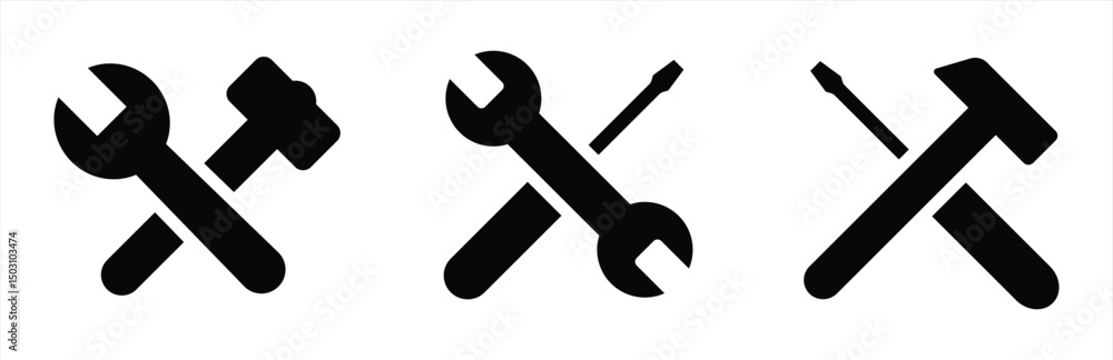 Set of tools. Hammer, sledgehammer, wrench, screwdriver. Tool icons, tool. Repair construction. Tools vector isolated on a white background. Set of tools. Hammer, sledgehammer, wrench, screwdriver. Tool icons, tool. Repair construction. Tools vector isolated on a white background.