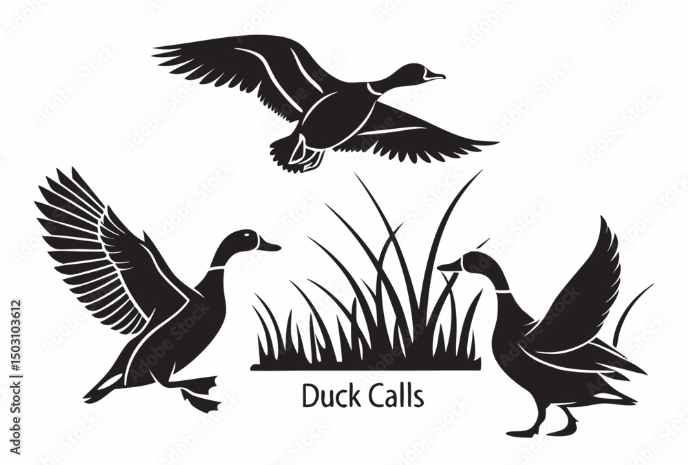 Obraz premium A versatile vector set showcasing various bird silhouettes in flight, perfect for nature, wildlife, or freedom-themed designs