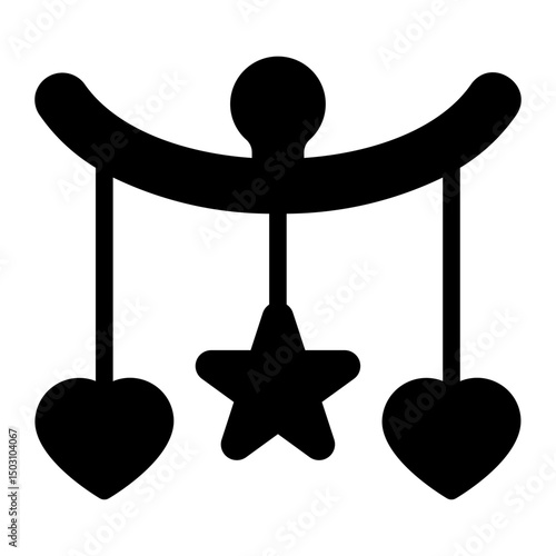 baby crib glyph icon