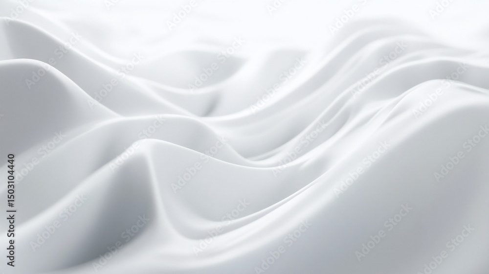 Obraz premium Subtle Sophistication, An Abstract white silky wave background surface design
