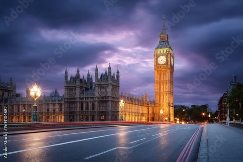 Majestic London: Big Ben and Parliament at Dusk, Serene Evening Glow