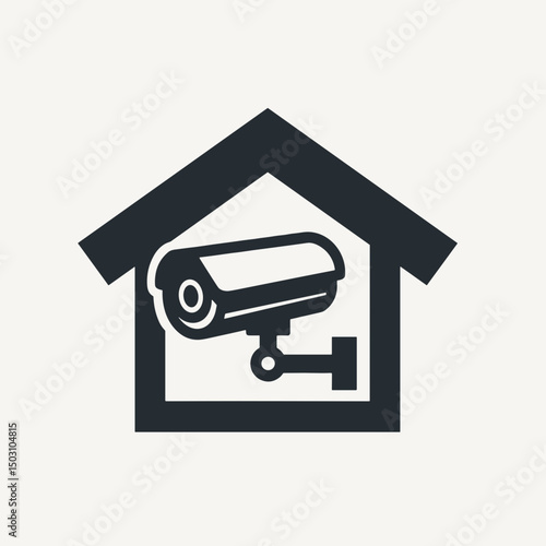 Security camera on a home, in black and white, the concept of surveillance