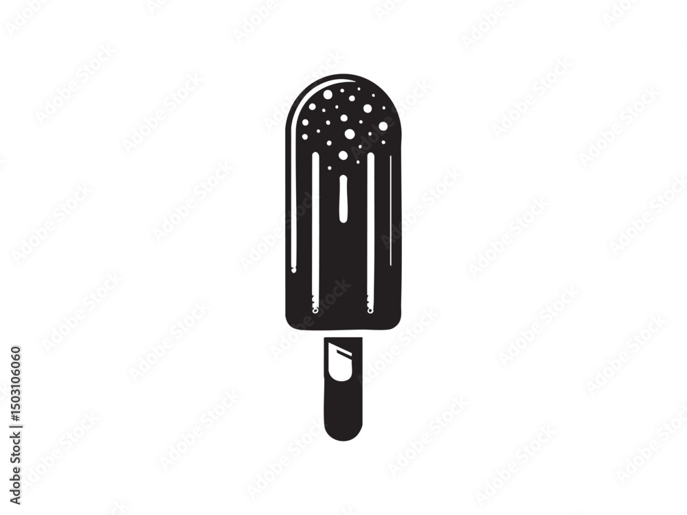 Chocolate Ice Cream Bar Silhouette – Coated Dessert Vector Illustration. Chocolate Ice Cream Bar Silhouette – Coated Dessert Vector Illustration.