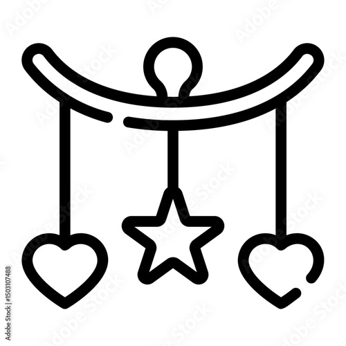 baby crib line icon