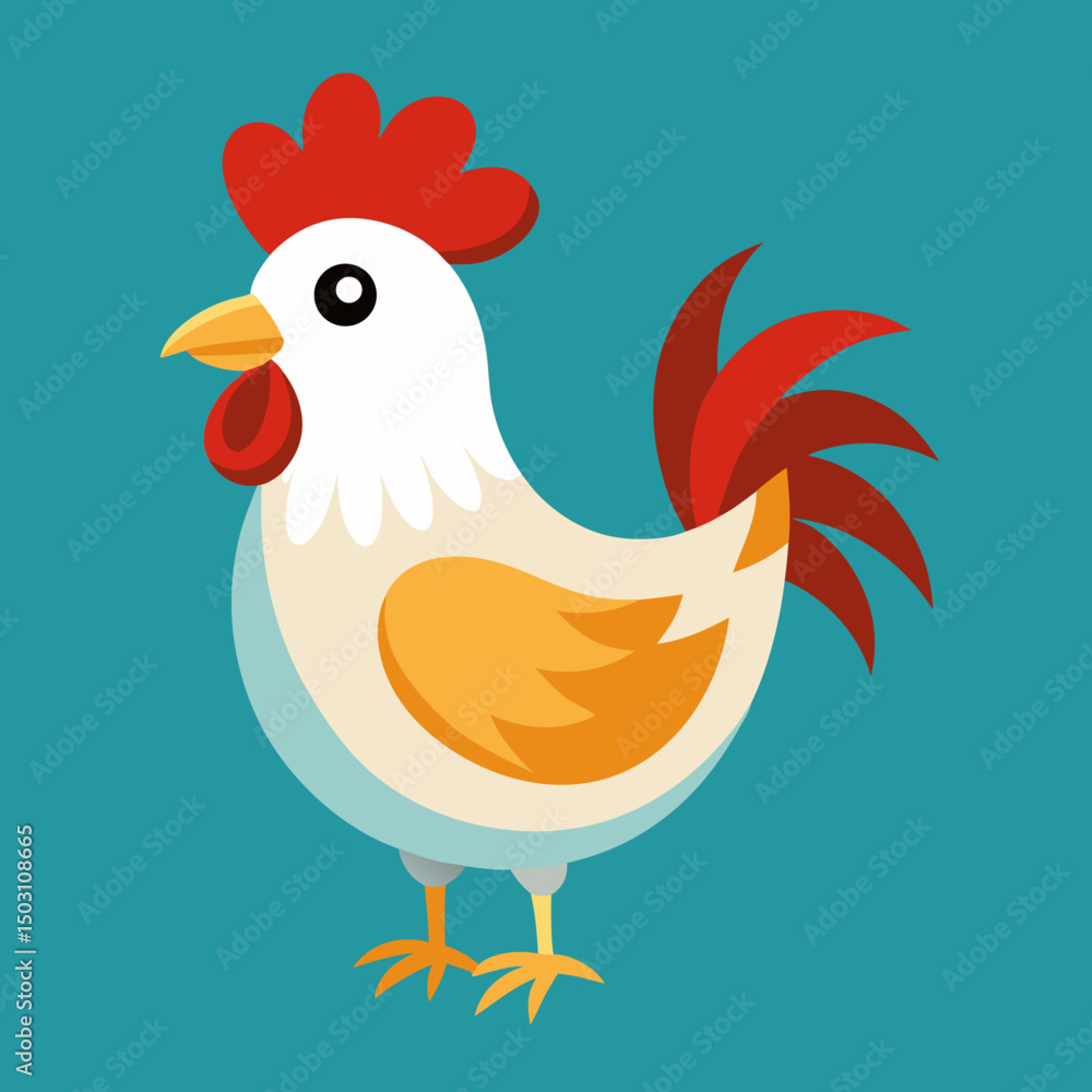 Fototapeta premium cute farm chicken
