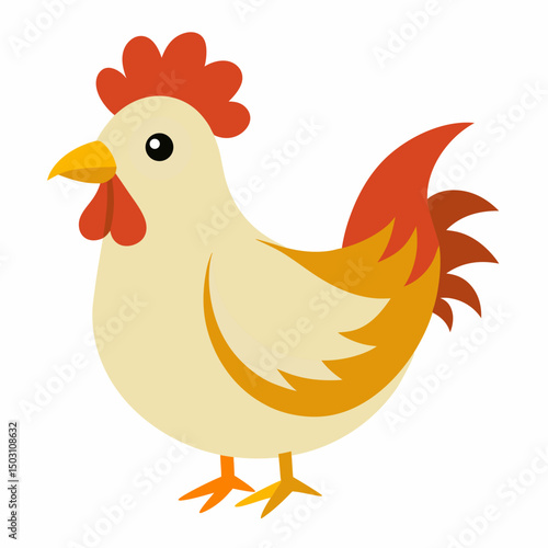 cute farm chicken