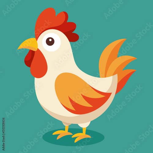 cute farm chicken