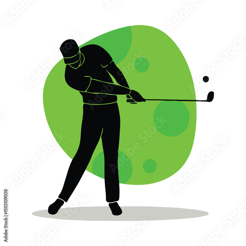 Golf Player Silhouette Vectores Design
