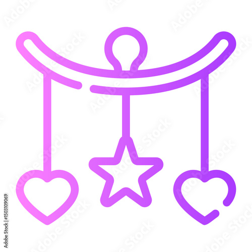 baby crib gradient icon