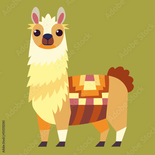 cute cartoon llama vector