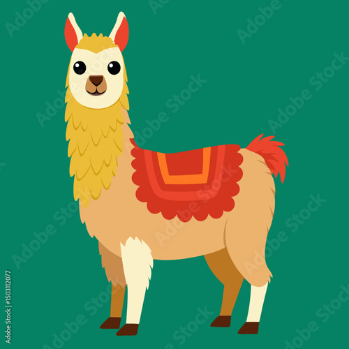 cute cartoon llama vector