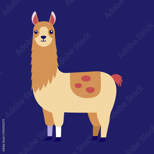 cute cartoon llama vector