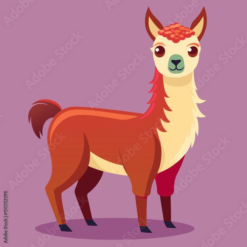 cute cartoon llama vector