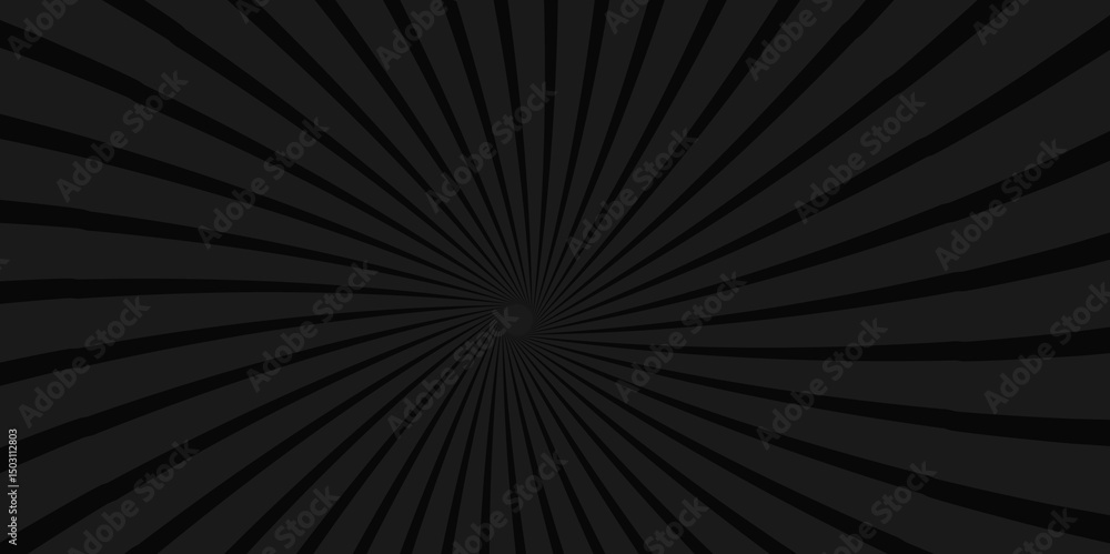 Obraz premium Black grey light line comic star vector presentation background design. sunburst background for retro design, Black And White Sunburst Background . 