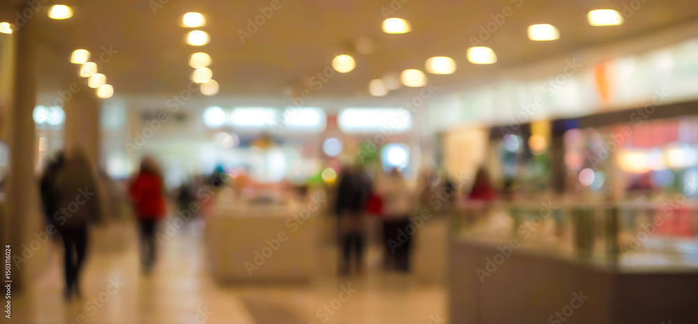 custom made wallpaper toronto digitalBlurry indoor scene with people walking in a shopping mall or store.premium shopping center background for poster, banner and flyer background