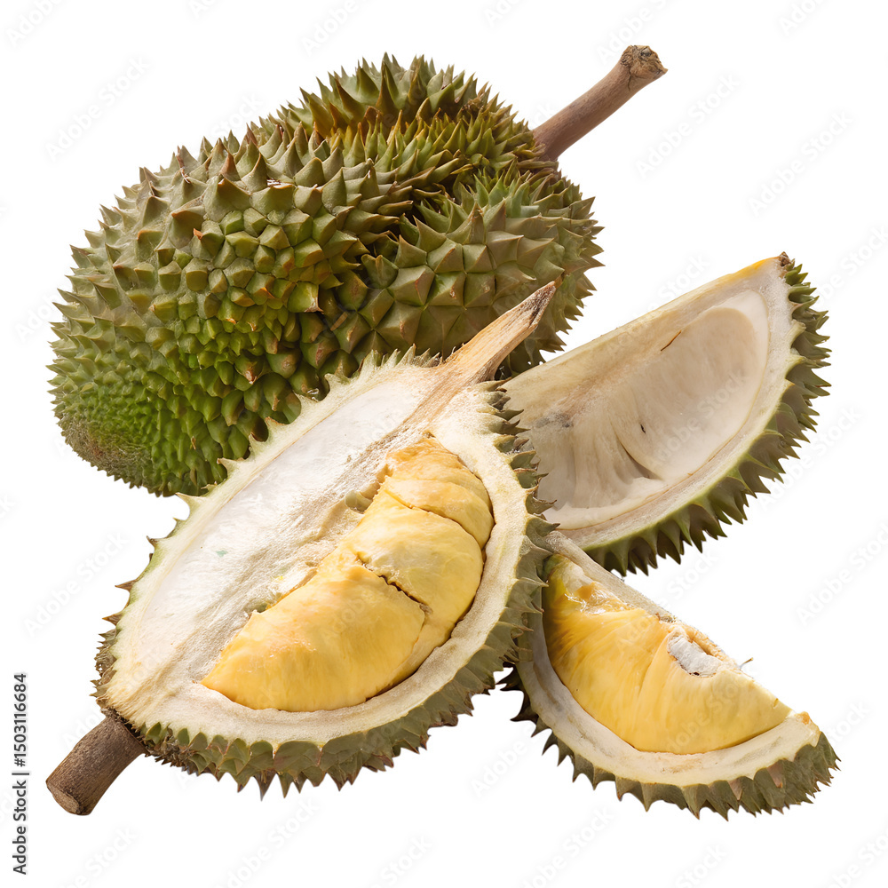Fototapeta premium Durian Illustration Transparent Background