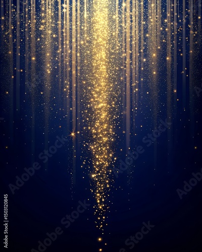 Wallpaper Mural "Dark navy blue vertical background with elegant golden sparkles fading from top, luxury evening wedding invitation background"
 Torontodigital.ca