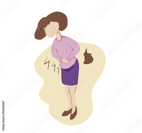 Woman get a stomachache 