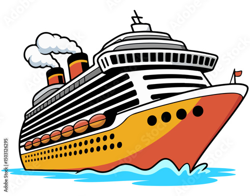 cruise ship vector illustration on white background