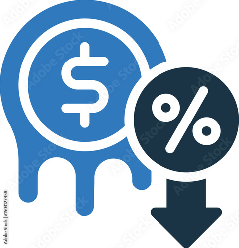 Price Drop mixed color icon