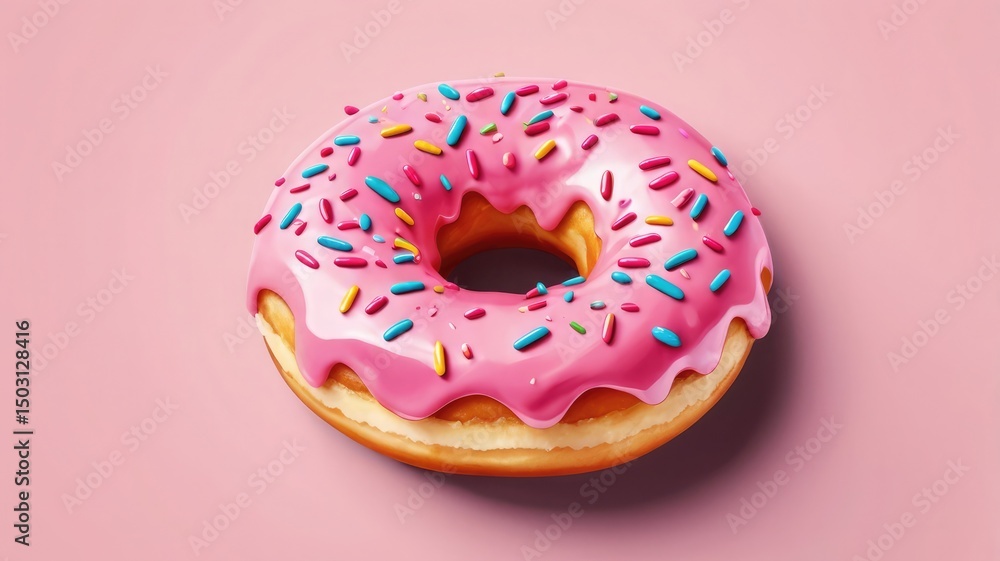 Icon of a Donut with Pink Glaze Icon of a Donut with Pink Glaze