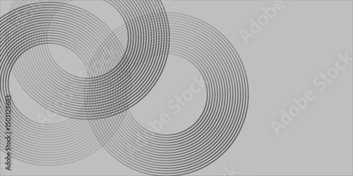 White abstract minimalist background with circle lines