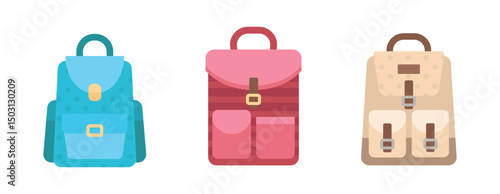 School backpacks set Colorful bags for primary school students