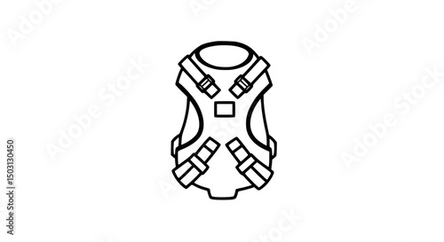 Dog vest black and white icon