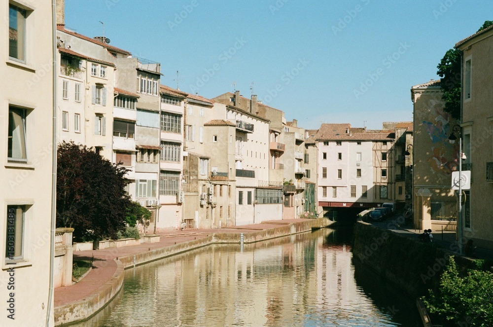 Obraz premium Canal de la Robine, Narbonne.