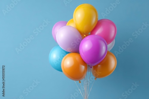 Joyful Pastel Balloons: A Cluster of Vibrant Colors