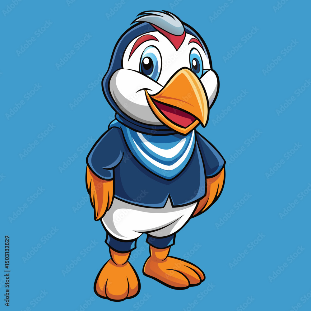 Obraz premium bird, cartoon, animal, illustration, vector, chicken, penguin, character, funny, cute, christmas, baby, twitter, beak, design, icon, happy, fun, hat, comic, blue, art, nature, parrot, bluebird