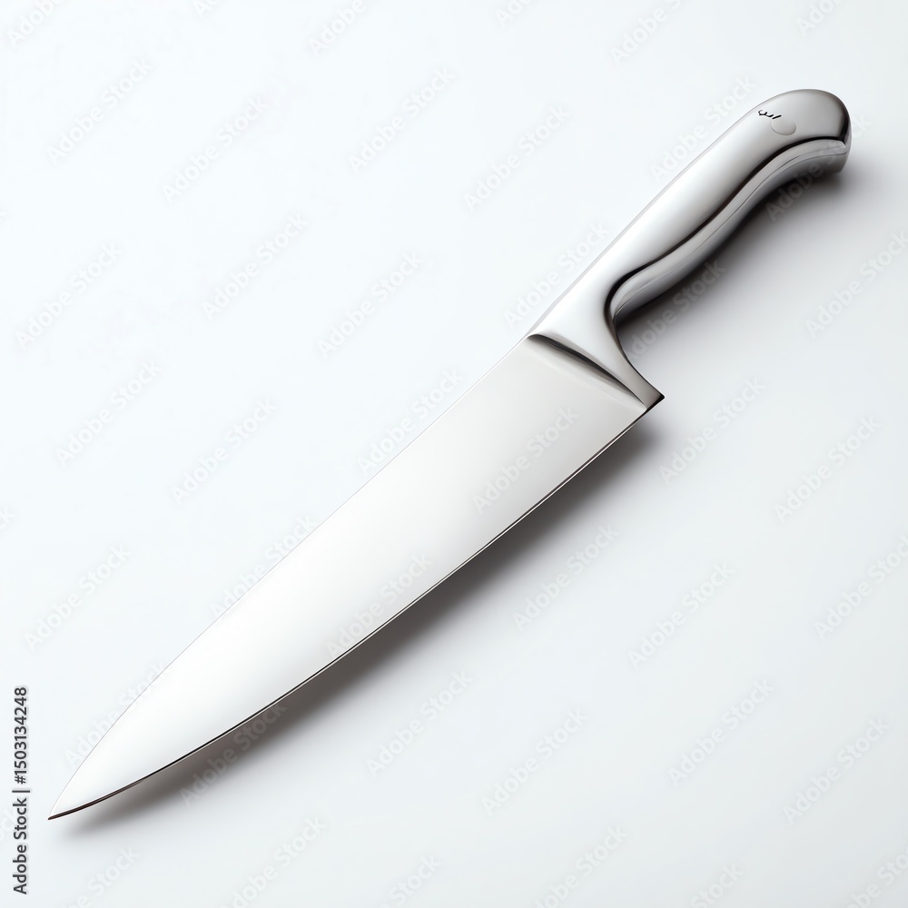 Obraz premium Shiny metal kitchen chef's knife