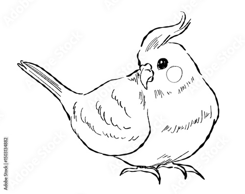 Cartoon line art of a cocka...
