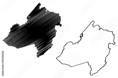 Morris County, New Jersey (U.S. county, United States of America, USA, U.S., US) map vector illustration, scribble sketch Morris map