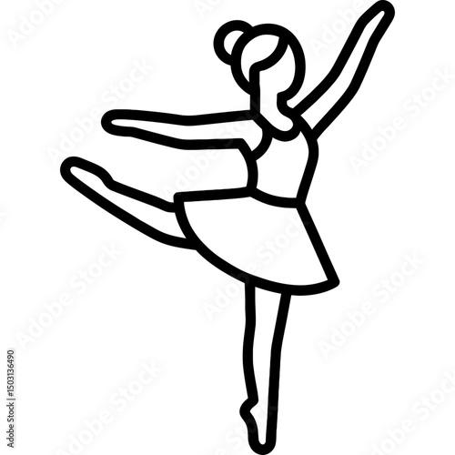Vector icon of dancer pose with bold lines