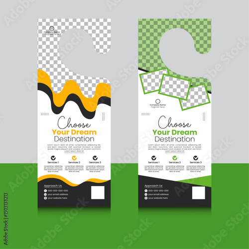 Creative Door hanger design. fully editable do not disturb, roll up banner template design.