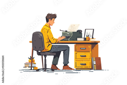 Archivist technician at work clerkoffice isolated