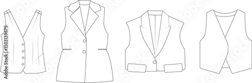 Ladies vest vector