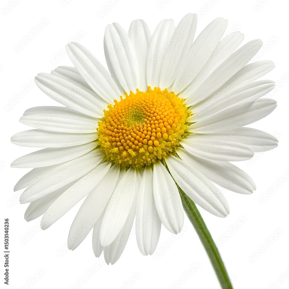 One daisy white background top view high-resolution One daisy white background top view high-resolution