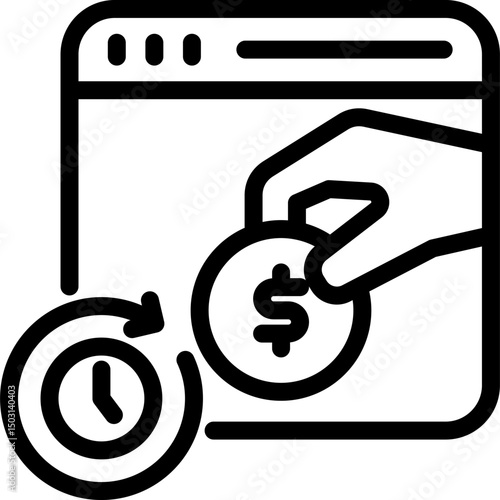 Pay Later line icon