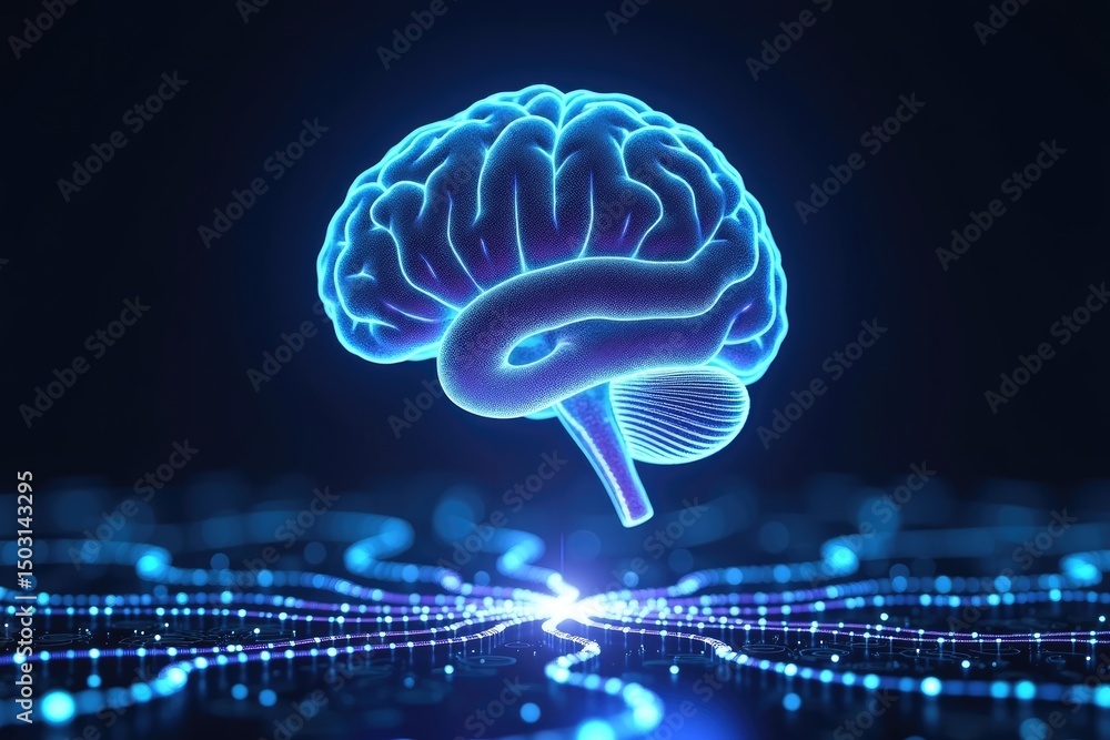 Fototapeta premium Digital Brain AI Neural Network Technology Mind