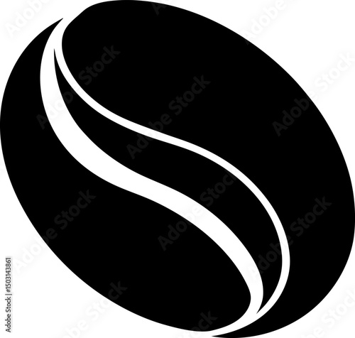 Coffee Bean Silhouette Vector Illustration 