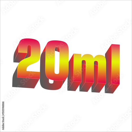 3D 20ml Text Illustration