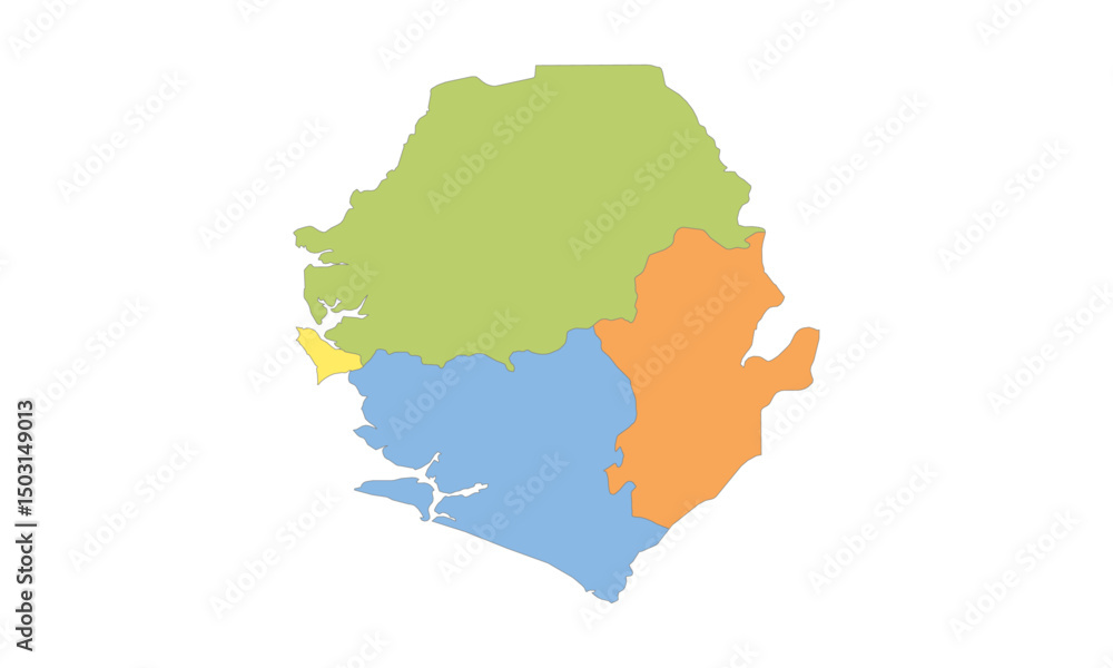 Obraz premium Multicolor Map of Sierra Leone with Provinces