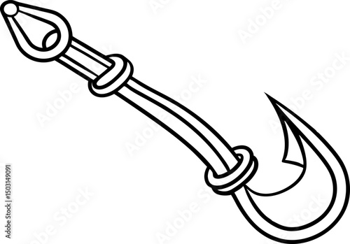 Cuadro en lienzo Grappling Hook Line Art Vector Illustration