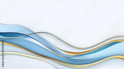 Light blue and gold wavy abstract design